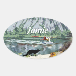 Sneeky als een fox ovale sticker