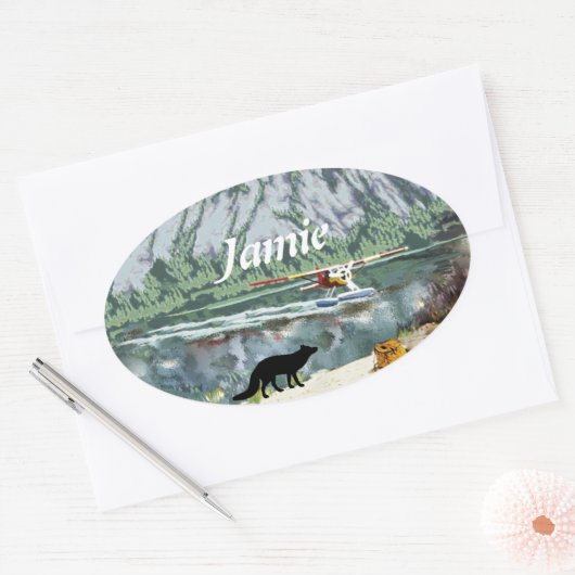 Sneeky als een fox ovale sticker (Envelop)