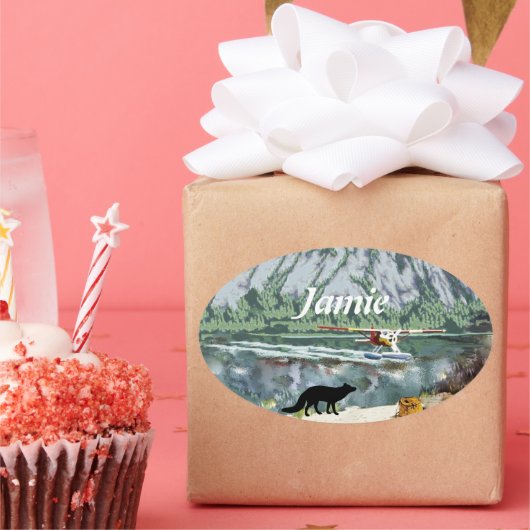 Sneeky als een fox ovale sticker (Feest)