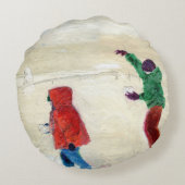 Sneeuw! 2014 rond kussen (Achterkant)