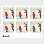 Sneeuw! 2014 vierkante sticker (Vel)