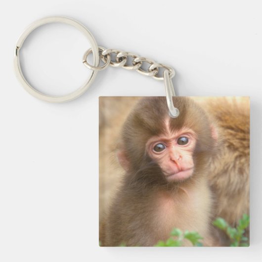 Sneeuw aap babyaansicht sleutelhanger (Voorkant)