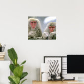 Sneeuw aap koppel, Japanse makaak, Poster (Thuiskantoor)