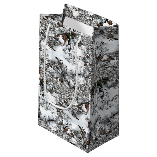Sneeuw Abstract Klein Cadeauzakje (Voorkant Gekanteld)