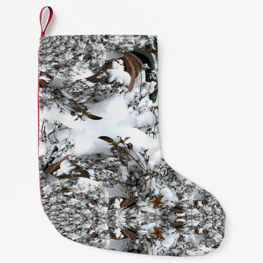 Sneeuw Abstract Kleine Kerstsok (Voorkant)