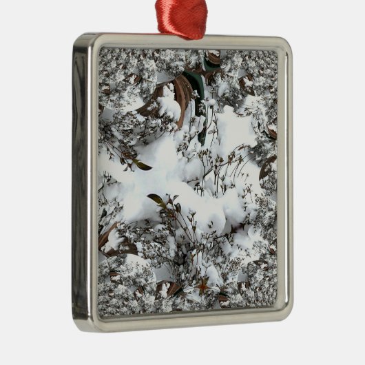 Sneeuw Abstract Metalen Ornament (Rechts)