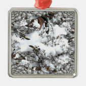 Sneeuw Abstract Metalen Ornament (Voorkant)