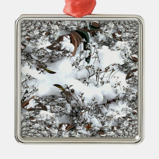 Sneeuw Abstract Metalen Ornament (Voorkant)