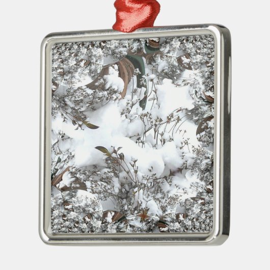 Sneeuw Abstract Metalen Ornament (Links)