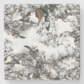 Sneeuw Abstract Stenen Onderzetter (Voorkant)