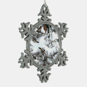 Sneeuw Abstract Tin Sneeuwvlok Ornament (Links)