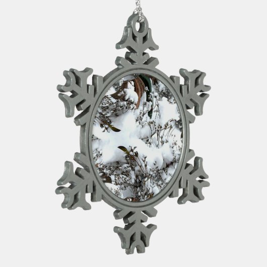 Sneeuw Abstract Tin Sneeuwvlok Ornament (Links)