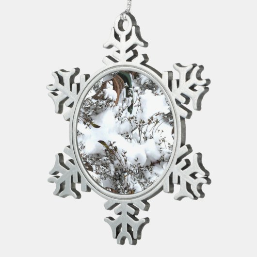 Sneeuw Abstract Tin Sneeuwvlok Ornament (Rechts)