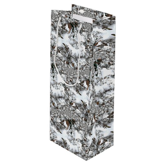 Sneeuw Abstract Wijn Cadeautas (Voorkant Gekanteld)
