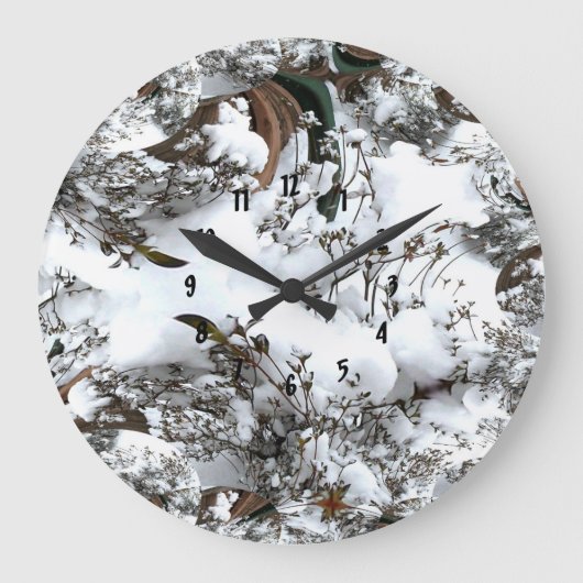 Sneeuw Abstracte Grote Klok (Voorkant)