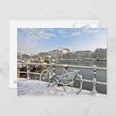 Sneeuw Amsterdam in Amstel in Nederland Briefkaart (Voorkant / Achterkant)