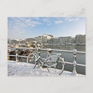 Sneeuw Amsterdam in Amstel in Nederland Briefkaart