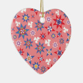 sneeuw Angel Red en Blue Keramisch Ornament (Rechts)