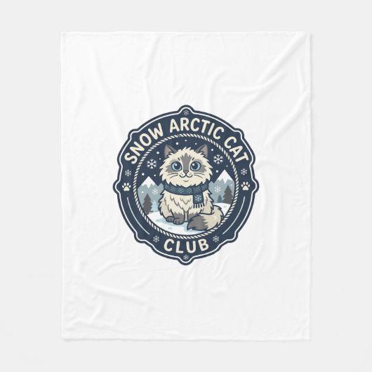 Sneeuw Arctic Cat POD Vector Kunst - Sneeuw Arctic Fleece Deken (Voorkant)