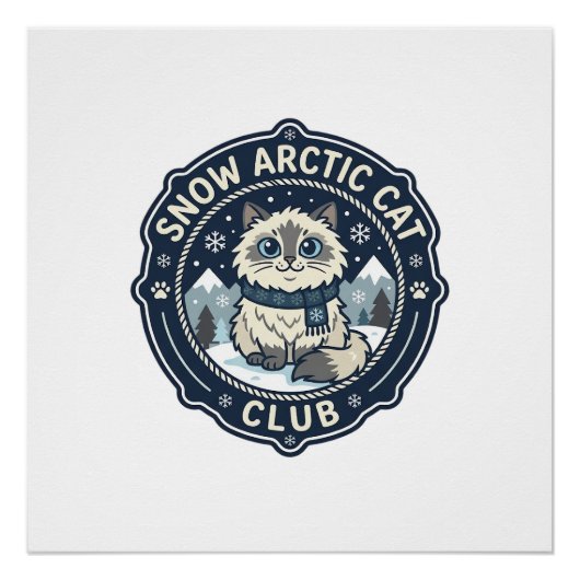 Sneeuw Arctic Cat POD Vector Kunst - Sneeuw Arctic Perfect Poster (Voorkant)