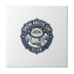 Sneeuw Arctic Kat POD Vector Kunst - Sneeuw Arctic Tegeltje
