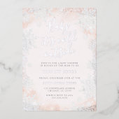 Sneeuw Baby het is koud buiten Baby shower Folie Uitnodiging (Voorkant)