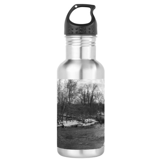 Sneeuw Beauty James River Grayscale Stainless Stee Waterfles (Voorkant)