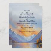 Sneeuw bedekt bergen en een bruiloft aan het meer kaart (Voorkant / Achterkant)