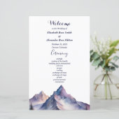 Sneeuw bedekt bergen huwelijksprogramma (Staand voorkant)