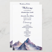 Sneeuw bedekt bergen huwelijksprogramma (Voorkant / Achterkant)