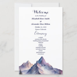 Sneeuw bedekt bergen huwelijksprogramma