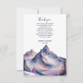Sneeuw bedekt bergen landschap bruiloft bedankkaart (Voorkant)