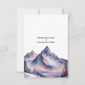 Sneeuw bedekt bergen landschap bruiloft bedankkaart (Achterkant)