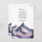 Sneeuw bedekt bergen landschap bruiloft bedankkaart (Voorkant / Achterkant)