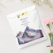 Sneeuw bedekt bergen landschap bruiloft bedankzakje (Gezegeld)