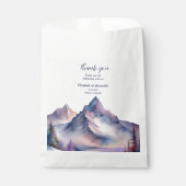 Sneeuw bedekt bergen landschap bruiloft bedankzakje (Voorkant)