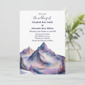 Sneeuw bedekt bergen landschap bruiloft kaart (Staand voorkant)