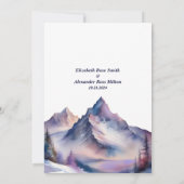 Sneeuw bedekt bergen landschap bruiloft kaart (Achterkant)