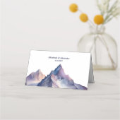 Sneeuw bedekt bergen landschap bruiloft plaatskaartje (Achterkant)