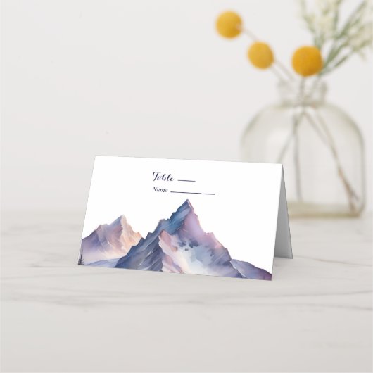 Sneeuw bedekt bergen landschap bruiloft plaatskaartje (Voorkant)