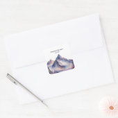 Sneeuw bedekt bergen landschap bruiloft vierkante sticker (Envelop)