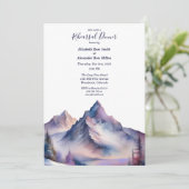 Sneeuw bedekt bergen landschap repetitie diner kaart (Staand voorkant)