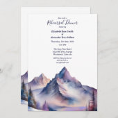 Sneeuw bedekt bergen landschap repetitie diner kaart (Voorkant / Achterkant)