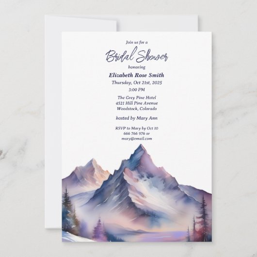 Sneeuw bedekt berglandschap vrijgezellenfeest kaart (Voorkant)