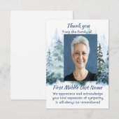 Sneeuw bedekt bos herdenking Aangepast bedankt (Voorkant / Achterkant)