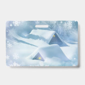 Sneeuw bedekt dak in een bos badge (Achterkant)