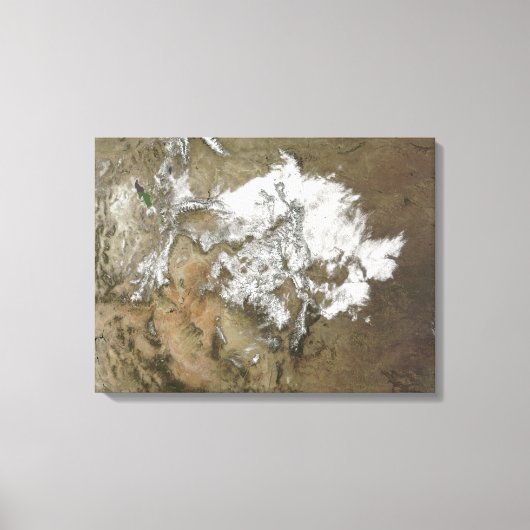 Sneeuw bedekt de Rocky Mountains in de Verenigde S Canvas Afdruk (Voorkant)