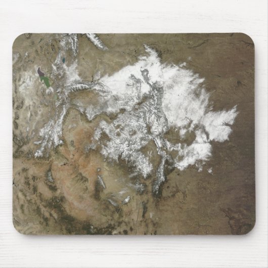 Sneeuw bedekt de Rocky Mountains in de Verenigde S Muismat (Voorkant)