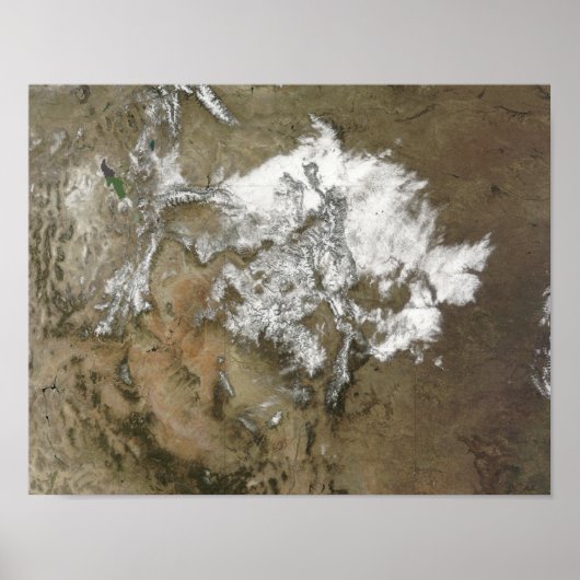 Sneeuw bedekt de Rocky Mountains in de Verenigde S Poster (Voorkant)