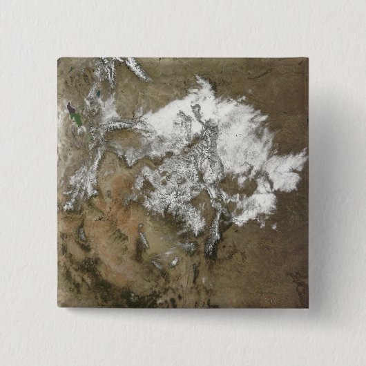 Sneeuw bedekt de Rocky Mountains in de Verenigde S Vierkante Button 5,1 Cm (Voorkant)